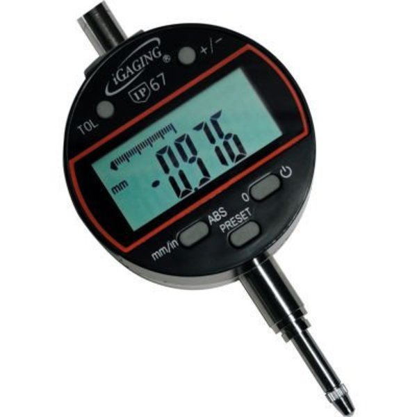 International Precision Instruments iGAGING Digital Indicator, IP67, Range 0-0.5in/12.7mm, Accuracy 0.0003in/0.007mm 35-A67-12